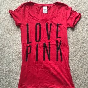 ⭐️4 for$20⭐️EUC PINK by Victoria’s Secret TShirt size XS